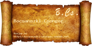 Bocsanszki Csongor névjegykártya